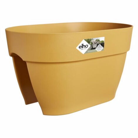 Elho – Balconière 10L en polypropylène recyclé – Dimensions 39x26x22cm – Résistante aux intempéries et UV – Système de drainage intégré - MIEL 10 L