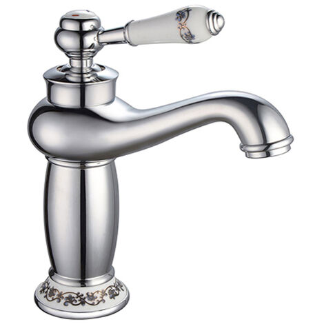 Edouard Rousseau – Mitigeur lavabo MARPLE chrome – Mécanisme cartouche céramique Ø 3,5 cm – Économie d'eau aérateur réducteur de débit – Bec fixe en laiton