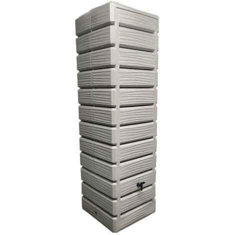 Récupérateur d'eau de pluie Dune 700 L – Kit de raccord chéneau inclus – Résistant aux UV – Fabriqué en France en plastique recyclé – Bellijardin (1/5)