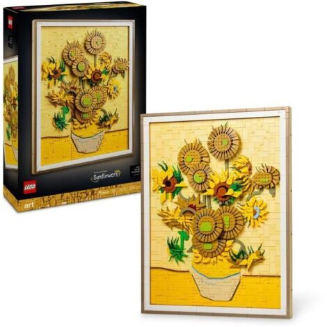 Tableau mural 3D Vincent van Gogh – Les Tournesols – 2615 pièces – Kit de construction pour adultes – Décoration intérieure – Lego (1/5)