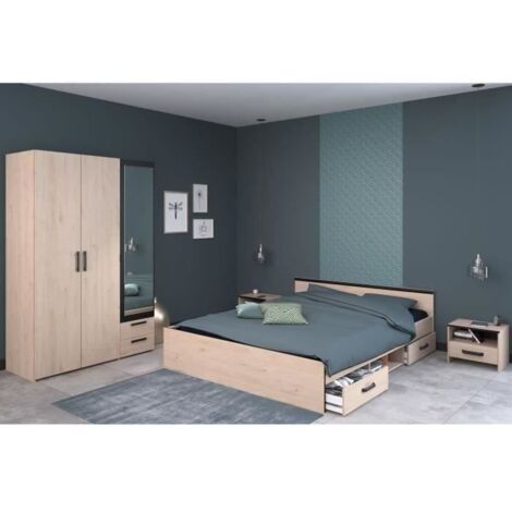 Parisot Zodiac Indus chambre complète chêne et noir