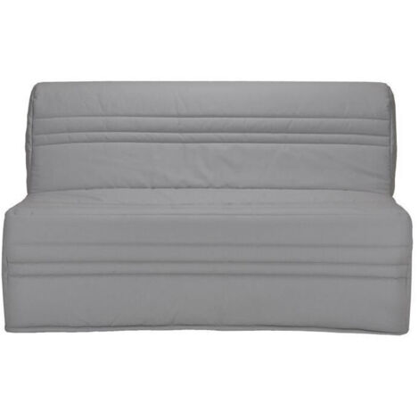 Les Tendances – Banquette BZ 3 places en tissu 100 % coton gris clair – Couchage L 140 x L 190 cm – Assise ferme L 143 x P 55 x H 43 cm – Fabrication française (1/10)