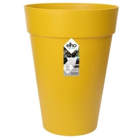 ELHO Loft Urban Pot de fleurs rond Haut 35 - Jaune - Ø 34 x H 45 cm - extérieur - 100% recyclé (1/6)