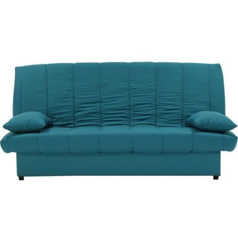 Banquette clic clac 3 places - Bleu canard - L 190 x P92 cm - MILA (1/4)