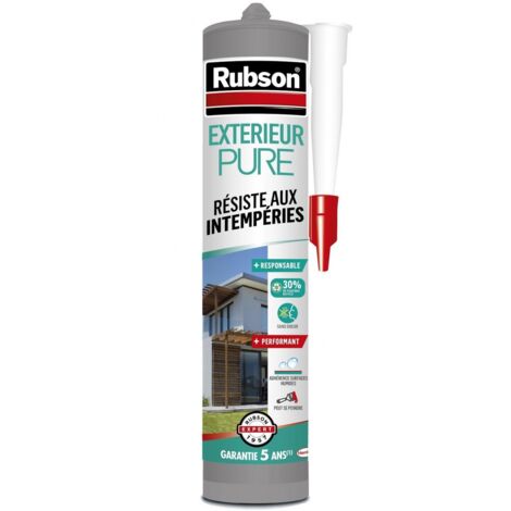 Rubson – Mastic de fixation extérieur 280ml – Formule polymère haute performance – Résistant aux intempéries – Finition translucide pour surfaces délicates - PURE 280 ML