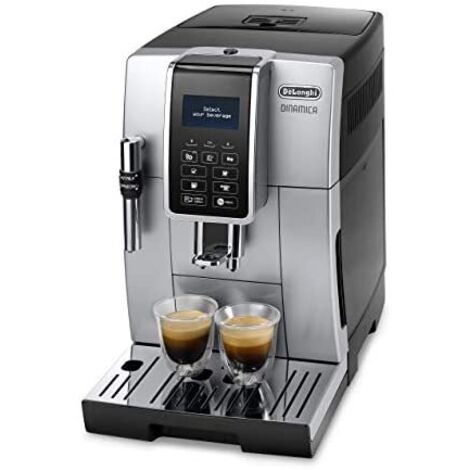 Delonghi – Cafetière à dosettes entièrement automatique – Broyeur intégré – Écran LCD – Puissance 1450W – Argent et noir