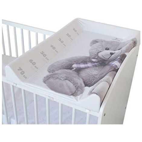Table à langer avec matelas intégré 50x80x10 cm – Revêtement PVC sans phtalates – Bords anti-chute pour sécurité – Kit de fixation inclus – Domiva