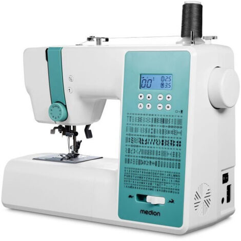 Machine à coudre numérique 38W – 270 points programmables – Vitesse 700 tr/min – Éclairage LED – Compacte et enfile-aiguille automatique – Medion