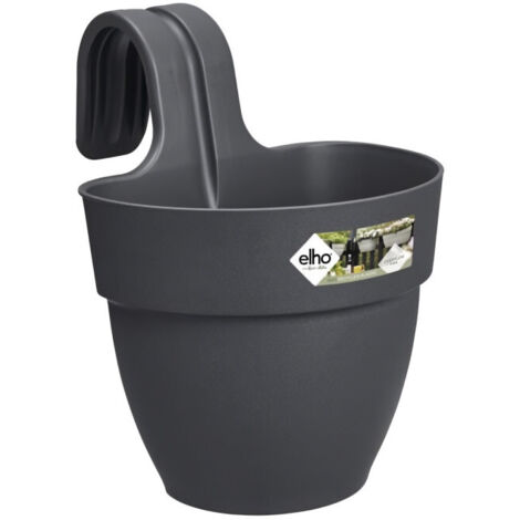 ELHO Pot de fleurs balcon Vibia Campana Easy Hanger Small - Anthracite - Balcon extérieur - L 24.1 x W 20.5 x H 26.5 cm