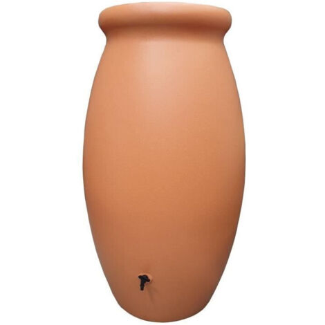 Belli – Récupérateur d'eau de pluie 500L en polyéthylène – Couleur terre cuite – Couvercle et robinet inclus – Installation facile près d'une gouttière