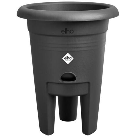 ELHO Green Basics Pot a Fraises 33 - Noir - Ø 33 x H 42 cm - culture et récolteextérieur - 100% recyclé (1/5)