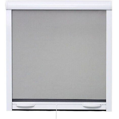 Moustiquaire de fenêtre enroulable 125 x 145 cm – Toile en fibre de verre enduite de PVC – Ossature en aluminium – Ajustable en largeur et hauteur – Stor Insect (1/7)