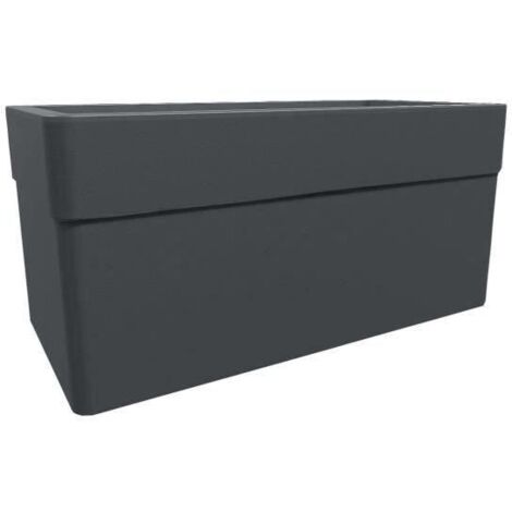 Jardiniere - CAREL - Gris anthracite - 63 L - 78 x 39 x H.39 cm - EDA - Avec roulettes - Extérieur ou intérieur (1/5)