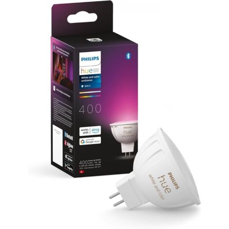 Ampoule connectée - PHILIPS HUE - MR16 - Lumiere blanche et colorée - Compatible bluetooth - Fonctionne avec App et voix (1/10)