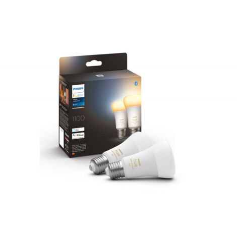 Philips Hue White Ambiance, ampoule LED connectée E27 équivalent 75W, 1100 lumen, compatible Bluetooth, pack de 2 (1/5)