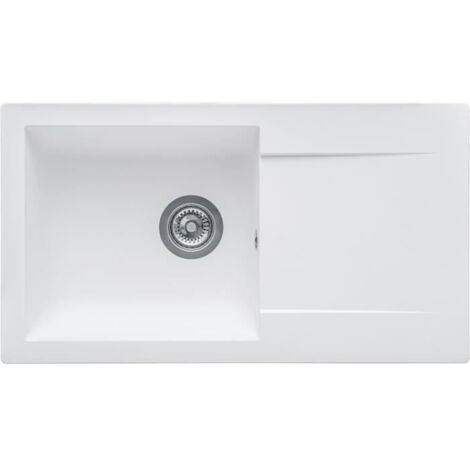 STRADOUR Evier a encastrer EINNA, en SMC BLANC UNI - 17, 1 bac, dim. 78 43,5 cm, vidage manuel