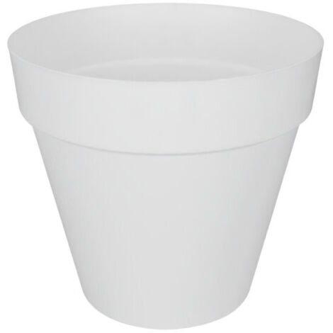 Pot de fleurs rond avec roues – Ø 40 cm – Blanc – Réservoir d'eau intégré pour entretien facilité – Design moderne pour balcon et jardin – Elho (1/10)