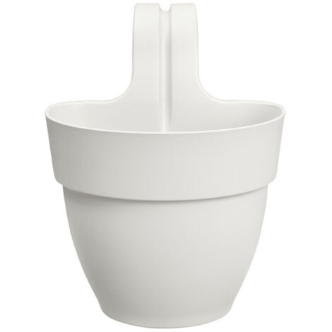 ELHO Pot de fleurs balcon Vibia Campana Easy Hanger Small - Blanc Soie - Balcon extérieur - L 24.1 x W 20.5 x H 26.5 cm