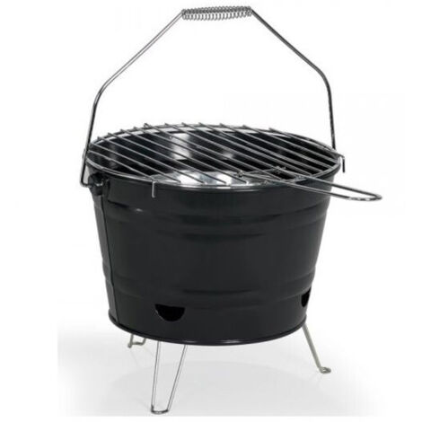 Barbecue a charbon portable - LIVOO - DOC327N - Ø27 cm - Grille en acier chromé - Hauteur 24 cm - Pieds pliables - Poignées (1/5)
