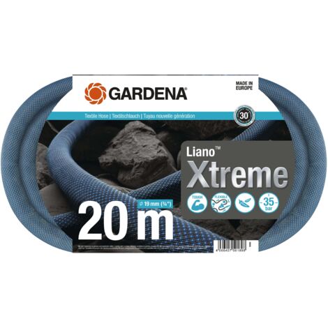 GARDENA Liano™Xtreme 20m. Kit complet. Tuyau d'arrosage. Léger et très résistant. 19 mm. Pression de rupture 35 bar. Tuyau textile. (18480-20) (1/5)