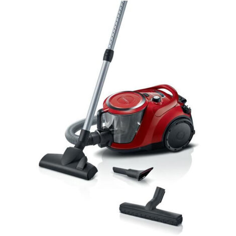 Bosch – Aspirateur traîneau sans sac 600 W – Technologie ProSilence – Niveau sonore 70 dB – Capacité bac 2,4 L – Design ergonomique rouge - BGC41Q69