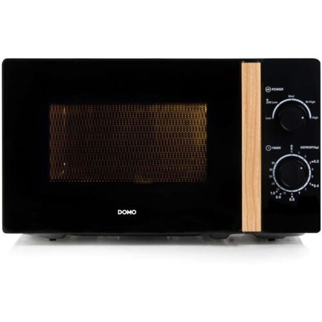 Four micro-ondes 20L 700W – Minuterie 35mn – Décongélation – Dimensions L44 x P35,8 x H25,8 cm – Finition noire élégante – Domo - DO2820