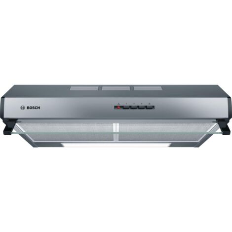 Bosch – Hotte visière murale 60 cm – Débit 350 m³/h – Niveau sonore 72 dB – 3 vitesses – Éclairage LED intégré – Acier inoxydable - 350M3