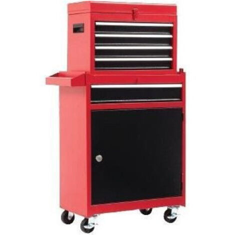 Domac – Servante d'atelier roulante 4 tiroirs – Caisson amovible – Dimensions 104x52x29 cm – Charge maximale 45 kg – Poids 21 kg