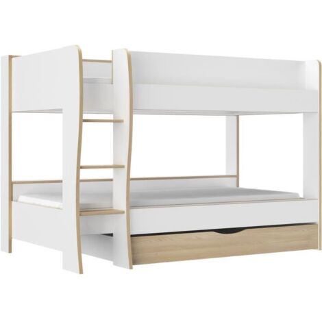 Lits superposés - Tiroir - ROOMY - Blanc / Chene naturel - GAMI (1/5)