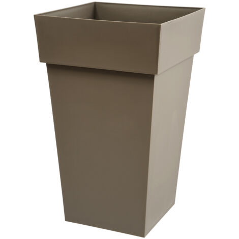 EDA – Pot à réserve d'eau haut carré 39 x 39 x H 65 cm – Contenance 62 L – Polypropylène recyclé – Résistant aux UV et gel – Pour intérieur et extérieur