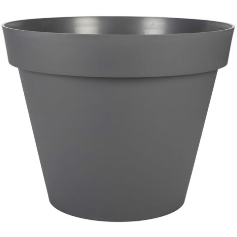 EDA – Pot de fleur rond 60 cm – Contenance 76 L – Polypropylène anti-UV et gel – Zone de rétention d'eau pour arrosage optimal