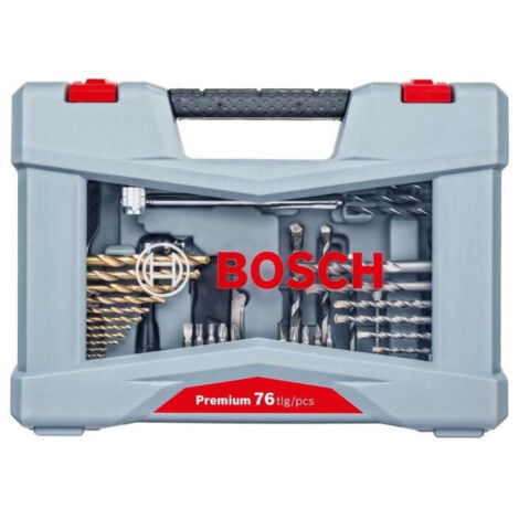 Bosch – Forets et visseuses 76 pièces pour béton et métal – Revêtement nitrure de titane – Porte-embouts Quick-Change – 2608P00234