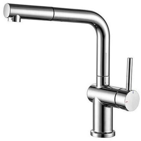 Edouard Rousseau – Mitigeur de cuisine carré avec douchette extractible – Hauteur sous bec 290mm – Finition chromée – Débit 5,5 L/min éco-stop (1/3)