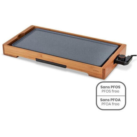 Plancha bambou revetement céramique - LIVOO - DOC322 - 2200W - Plaque amovible en fonte d'aluminium - Thermostat ajustable