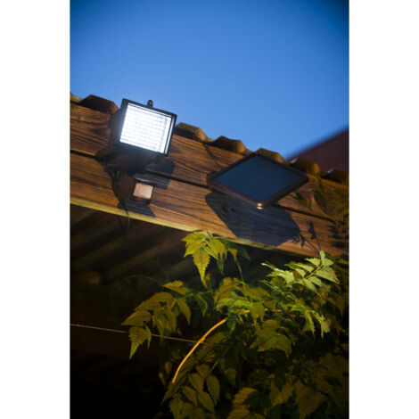 GALIX Spot solaire tres éclairant avec détecteur de présence - 80 LED - Noir (1/4)