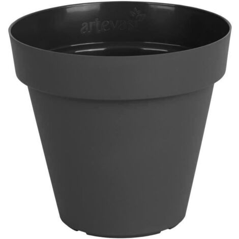 ARTEVASI Pot de fleurs CAPRI - Anthracite - Résistant au gel - 40 x 40 x 34,7 cm - 28,3L