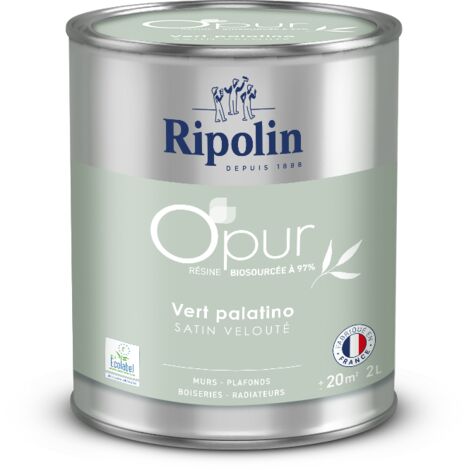 O'pur murs boiseries radiateurs vert palatino satin velouté - RIPOLIN - 2 L (1/5)