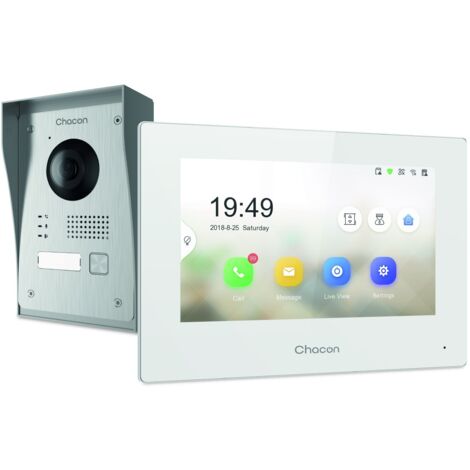 Dio Connected Home – Interphone visiophone Wi-Fi 7'' HD 1080p – Vision nocturne jusqu'à 10m – Installation filaire avec gâche électrique – IP65 (1/5)