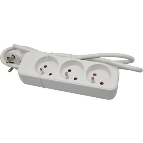 GAO MULTIPRISE 3 PRISES 2P+T 16A BLANC - CÂBLE 1M - 7399 (1/4)