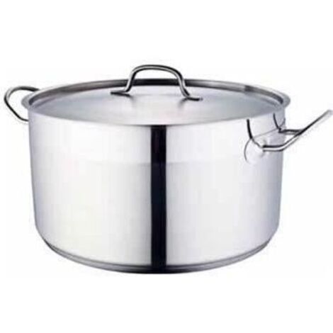 Marmite 30 cm en acier inoxydable – Couvercle inclus – Triple fond diffuseur pour cuisson homogène – Compatible induction et lave-vaisselle – Baumalu