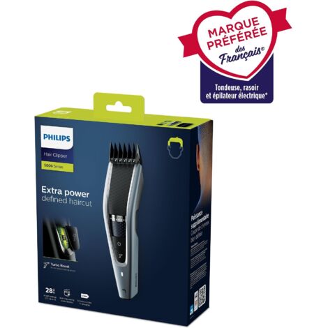 Tondeuse cheveux rechargeable Philips – Autonomie 90 minutes – 28 hauteurs de coupe – Mode Turbo – Inclus : 3 sabots et trousse de rangement (1/5)