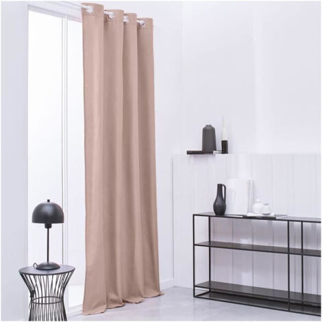 Les Tendances – Rideau isolant thermique 140 x 240 cm – 100% polyester – Propriétés anti-froissage – Lavable en machine à 30°C – Couleur rose des sables