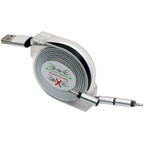 Enrouleur de câble USB - GAO - 3-en-1, 2m, charge rapide (1/3)