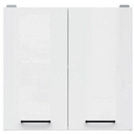 Meuble haut de cuisine 60 cm – 2 portes battantes – Blanc brillant – Accès facile pour rangement optimisé (1/4)