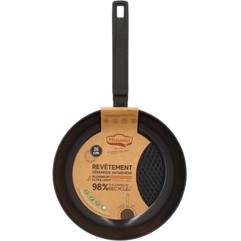 Poele - MENASTYL - 6020637 - En aluminium forgé - 26 cm - Noir - Tous feux dont induction