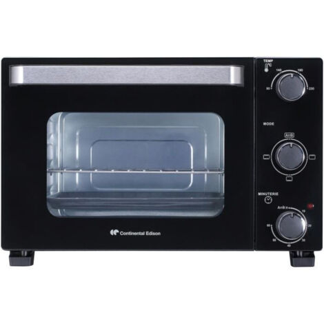Continental Edison – Minifour électrique 22L noir – 1300W – Convection naturelle pour cuisson homogène – Rotissoire intégrée – Pour viandes et pâtisseries - CEMF22B (1/6)
