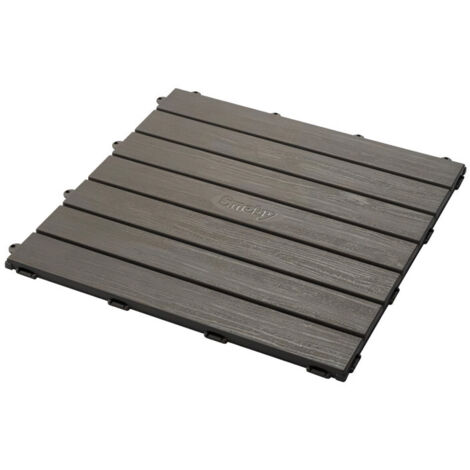 Set de 6 dalles extérieures 45x45cm – Plastique 100% recyclé – Effet texturé bois – Anti-UV pour durabilité extérieure – Smoby