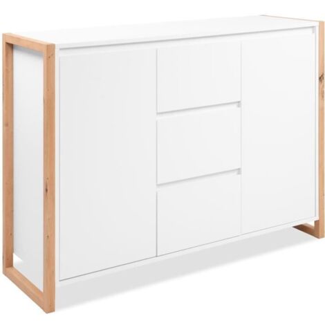 Denver Buffet moderne industriel chêne naturel et blanc (1/5)