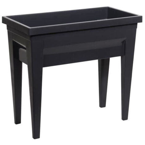 EDA – Potager sur pied avec table – 73 x 38,5 x H 68 cm – 57 L – Résistant au gel et aux UV – Trop plein pour évacuation d'eau