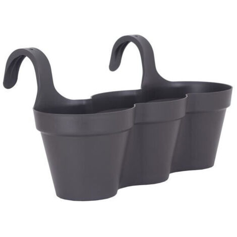 ARTEVASI Pot de fleurs pour balcon Capri Individ - 30,5 x 54 x H 28 cm - 11 L - Gris anthracite (1/5)